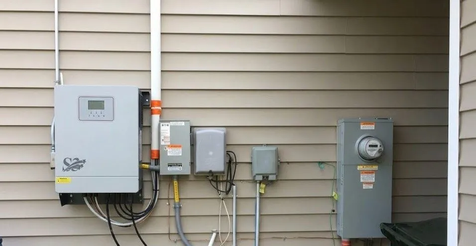 S3 Solar single-phase PV inverter (10 kW) on a building exterior