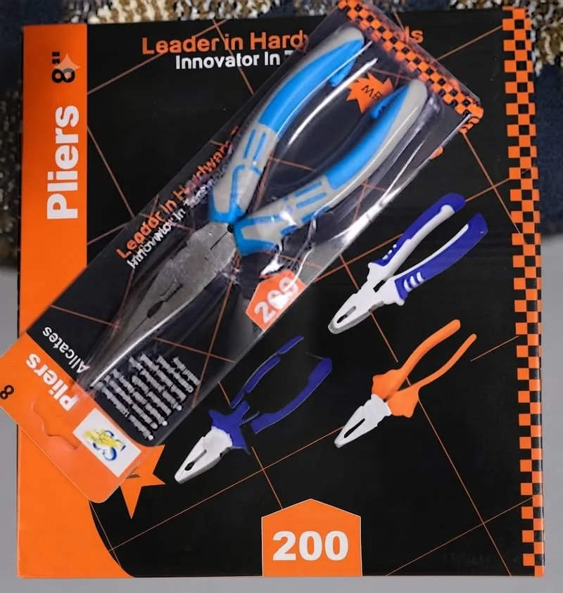 S3-branded pliers on a retail blister card